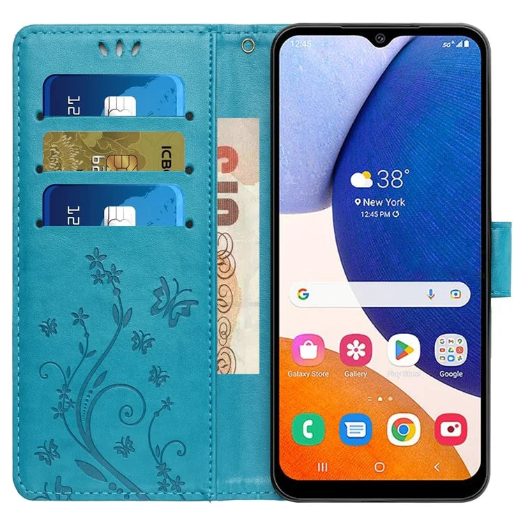 For Samsung Galaxy A55 5G Butterfly Leather Case Phone Cover with Stand Wallet