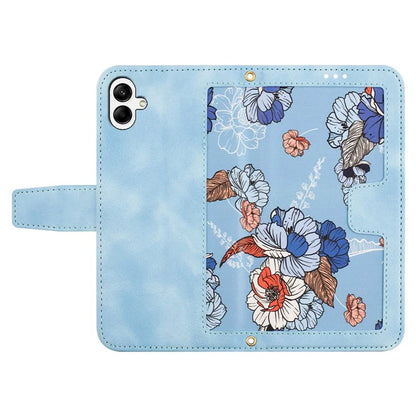For Samsung Galaxy A05 4G Flower Leather Case with Card Holder Stand