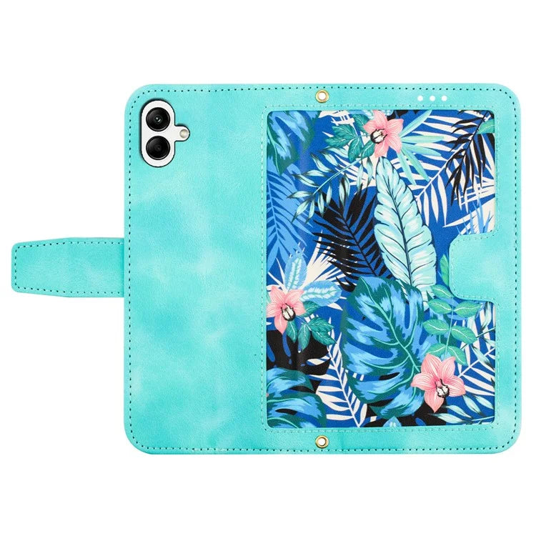 For Samsung Galaxy A05 4G Flower Leather Case with Card Holder Stand
