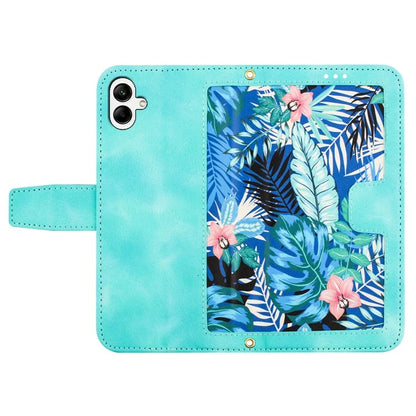 For Samsung Galaxy A05 4G Flower Leather Case with Card Holder Stand