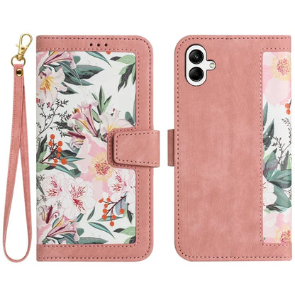 For Samsung Galaxy A05 4G Flower Leather Case with Card Holder Stand