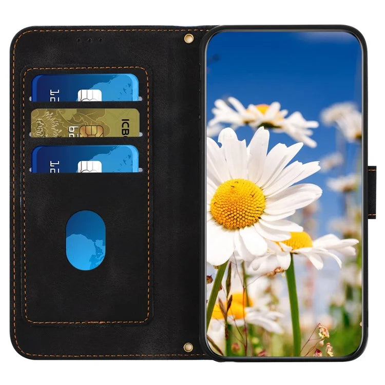 For Samsung Galaxy A05 4G Flower Leather Case with Card Holder Stand