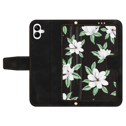 For Samsung Galaxy A05 4G Flower Leather Case with Card Holder Stand