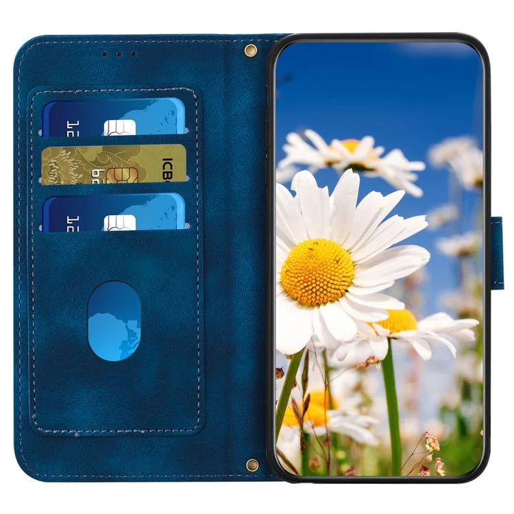 For Samsung Galaxy A05 4G Flower Leather Case with Card Holder Stand