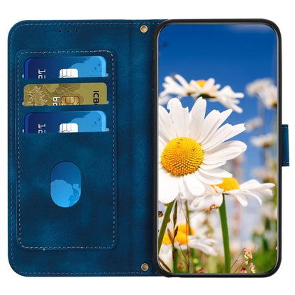 For Samsung Galaxy A05 4G Flower Leather Case with Card Holder Stand