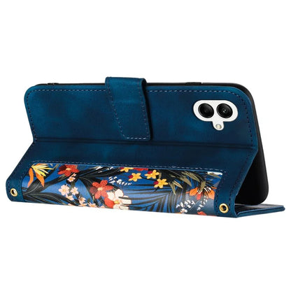 For Samsung Galaxy A05 4G Flower Leather Case with Card Holder Stand