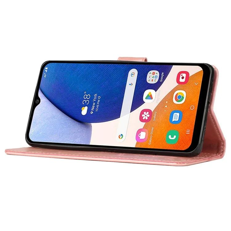 For Samsung Galaxy A35 5G Leather Case Wallet Phone Cover with Butterfly Pattern