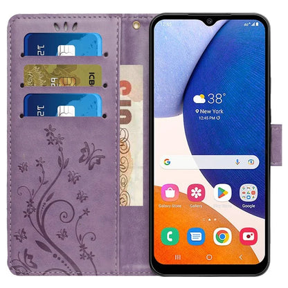 For Samsung Galaxy A35 5G Leather Case Wallet Phone Cover with Butterfly Pattern