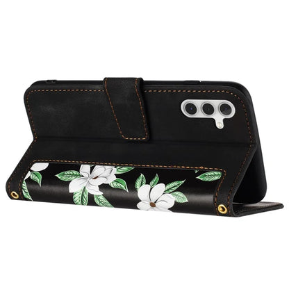 For Samsung Galaxy A05s 4G Phone Case PU Leather Card Holder Flower Pattern