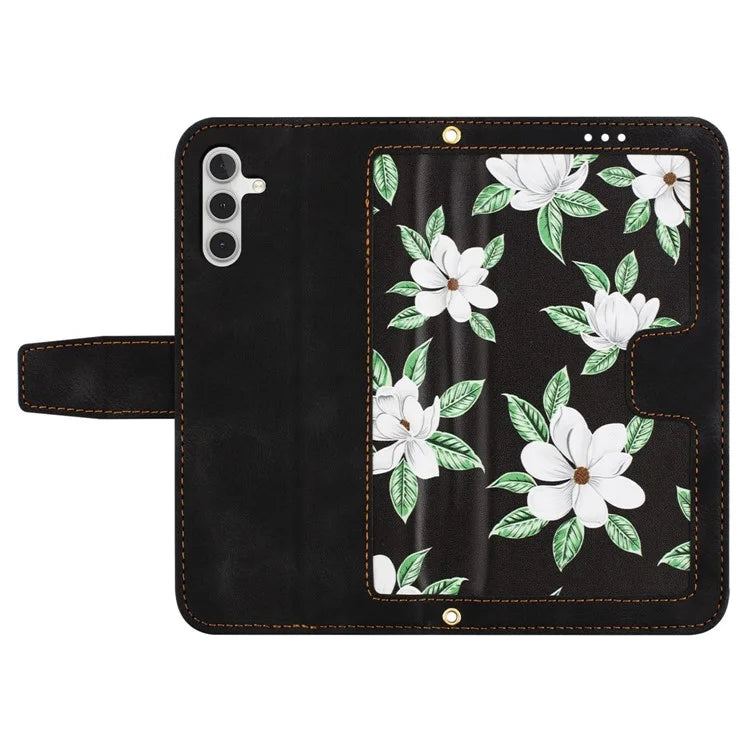 For Samsung Galaxy A05s 4G Phone Case PU Leather Card Holder Flower Pattern