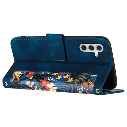For Samsung Galaxy A05s 4G Phone Case PU Leather Card Holder Flower Pattern