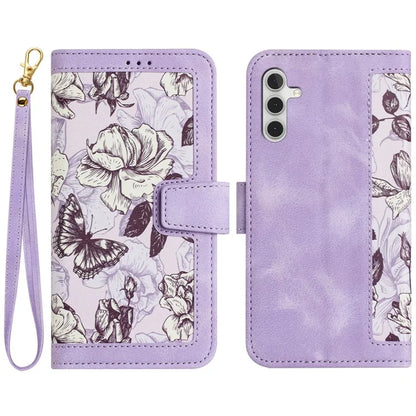 For Samsung Galaxy A05s 4G Phone Case PU Leather Card Holder Flower Pattern