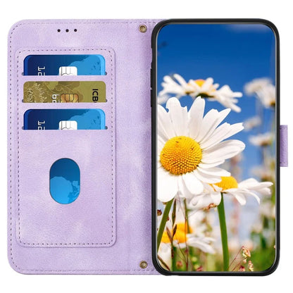 For Samsung Galaxy A05s 4G Phone Case PU Leather Card Holder Flower Pattern
