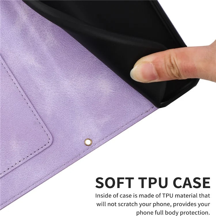 For Samsung Galaxy A05s 4G Phone Case PU Leather Card Holder Flower Pattern