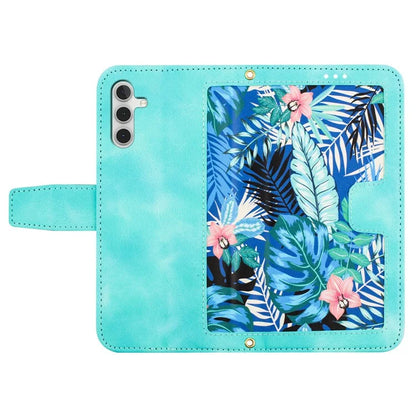 For Samsung Galaxy A15 4G / 5G Leather Case Flower Print Phone Cover with Card Slots