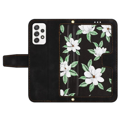For Samsung Galaxy A72 4G / 5G Flower Print Leather Case Card Holder Stand Cover
