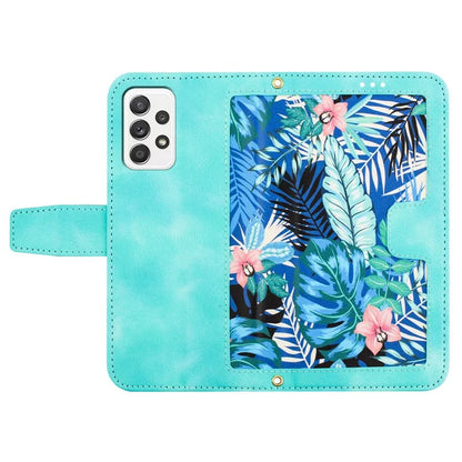 For Samsung Galaxy A72 4G / 5G Flower Print Leather Case Card Holder Stand Cover