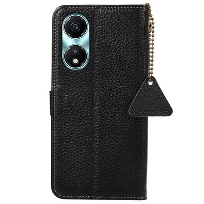 For Honor X5 Plus Genuine Cow Leather Case with RFID Blocking Wallet