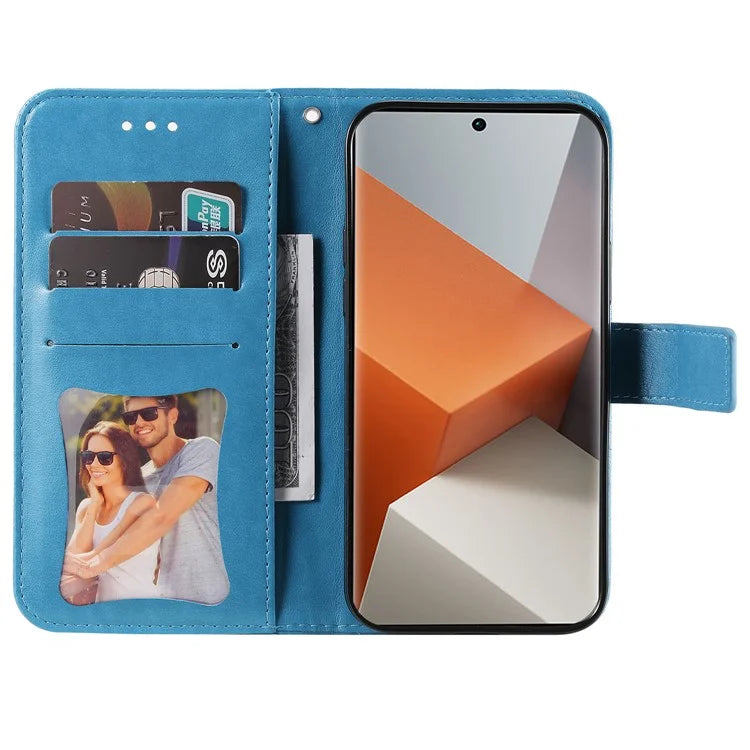 For Xiaomi Redmi Note 13 Pro+ 5G Case with Stand Blossoming Flower Leather Wallet Cover