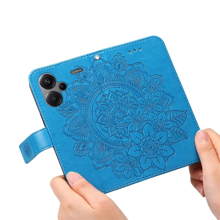 For Xiaomi Redmi Note 13 Pro+ 5G Case with Stand Blossoming Flower Leather Wallet Cover