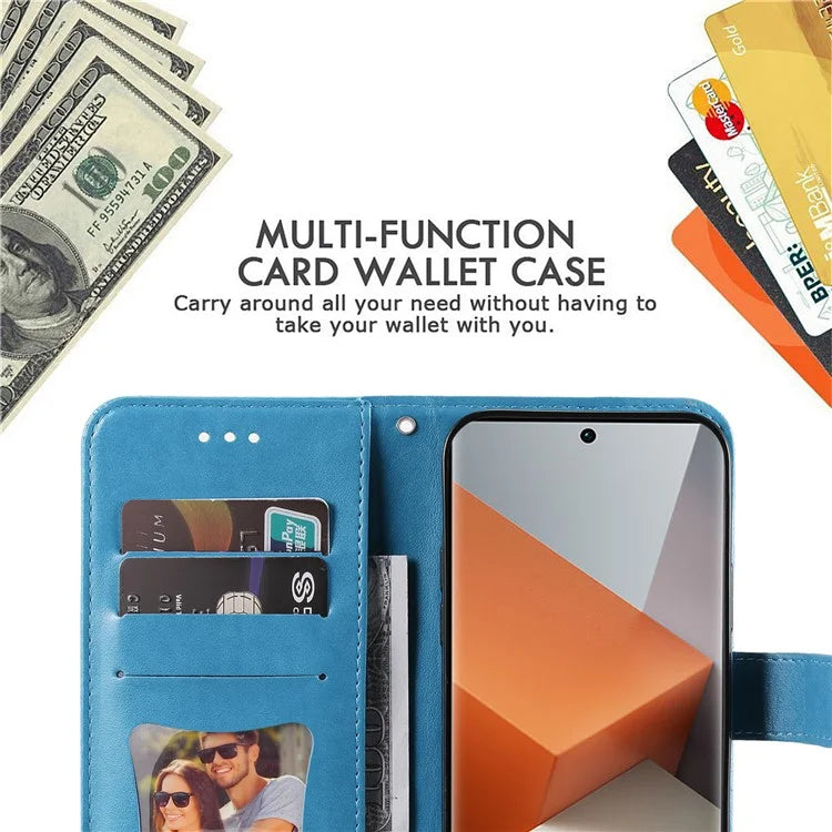 For Xiaomi Redmi Note 13 Pro+ 5G Case with Stand Blossoming Flower Leather Wallet Cover