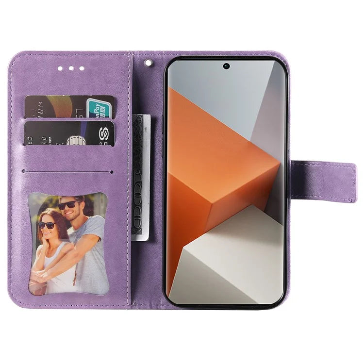 For Xiaomi Redmi Note 13 Pro+ 5G Case with Stand Blossoming Flower Leather Wallet Cover