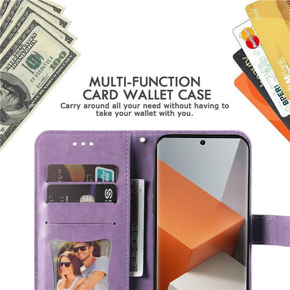 For Xiaomi Redmi Note 13 Pro+ 5G Case with Stand Blossoming Flower Leather Wallet Cover