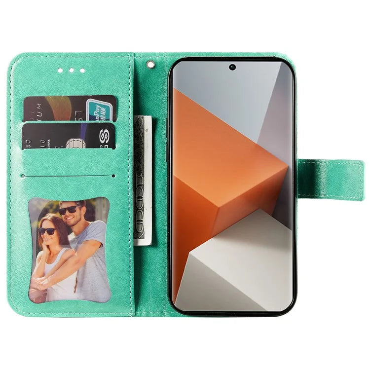 For Xiaomi Redmi Note 13 Pro+ 5G Case with Stand Blossoming Flower Leather Wallet Cover