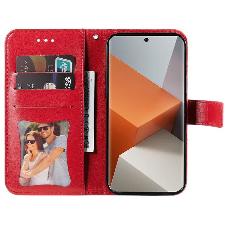 For Xiaomi Redmi Note 13 Pro+ 5G Case with Stand Blossoming Flower Leather Wallet Cover