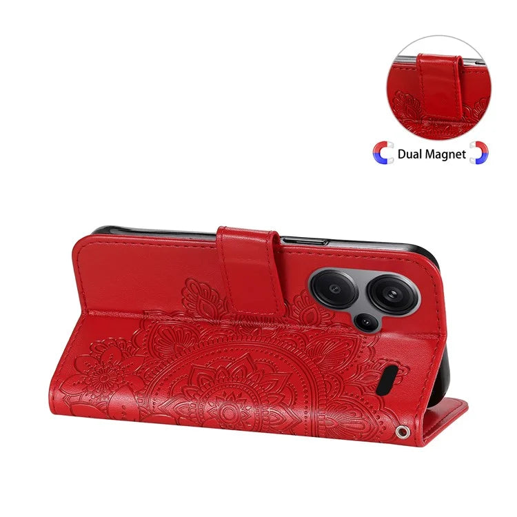 For Xiaomi Redmi Note 13 Pro+ 5G Case with Stand Blossoming Flower Leather Wallet Cover