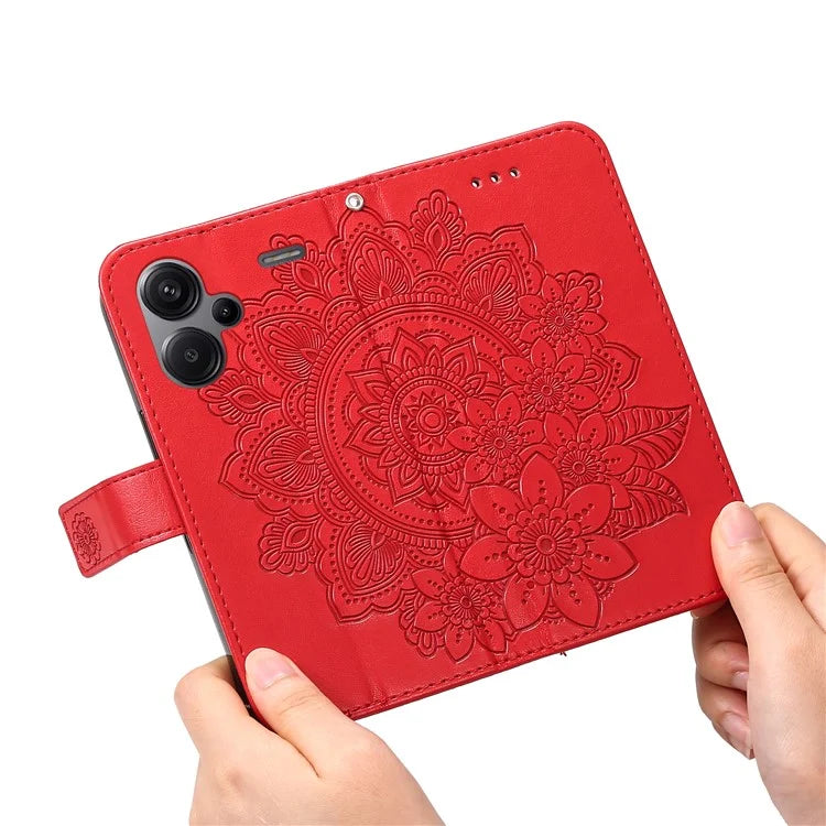 For Xiaomi Redmi Note 13 Pro+ 5G Case with Stand Blossoming Flower Leather Wallet Cover