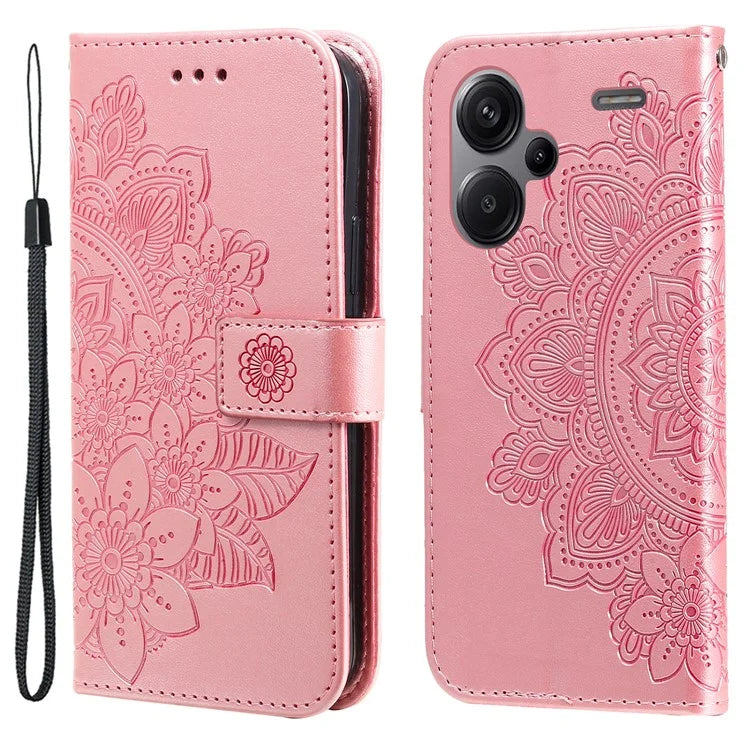 For Xiaomi Redmi Note 13 Pro+ 5G Case with Stand Blossoming Flower Leather Wallet Cover