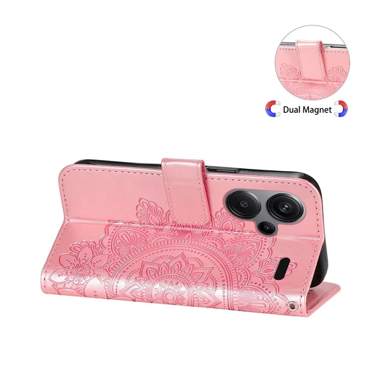 For Xiaomi Redmi Note 13 Pro+ 5G Case with Stand Blossoming Flower Leather Wallet Cover