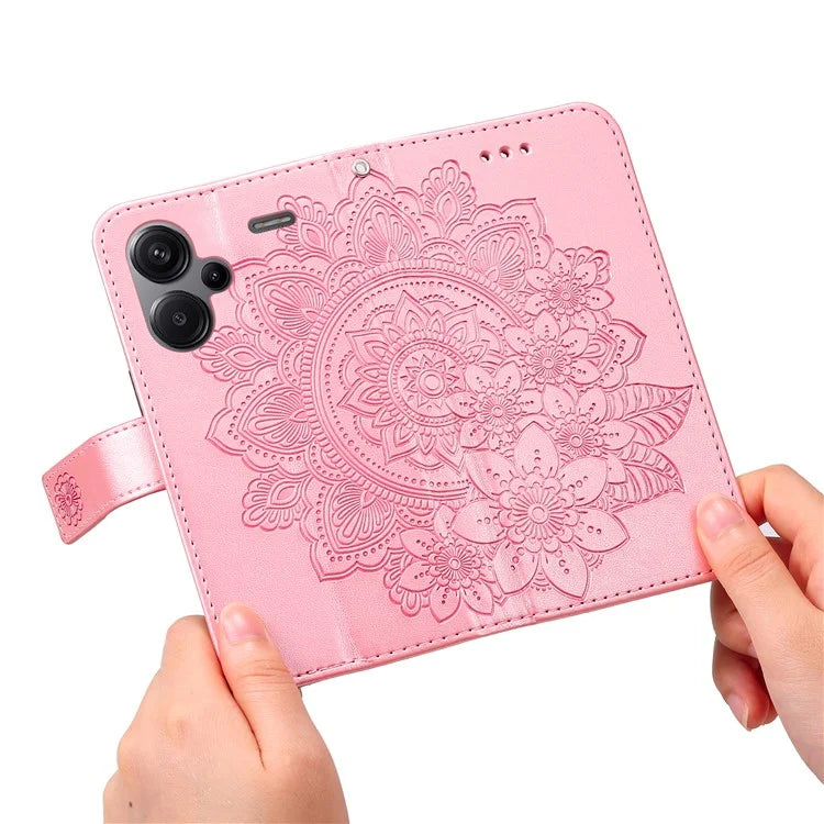For Xiaomi Redmi Note 13 Pro+ 5G Case with Stand Blossoming Flower Leather Wallet Cover