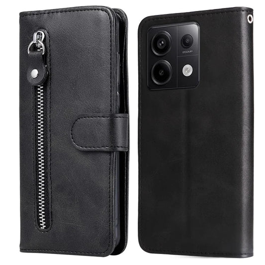 For Xiaomi Redmi Note 13 Pro 5G / Poco X6 5G Case Leather Phone Cover Zipper Wallet Stand