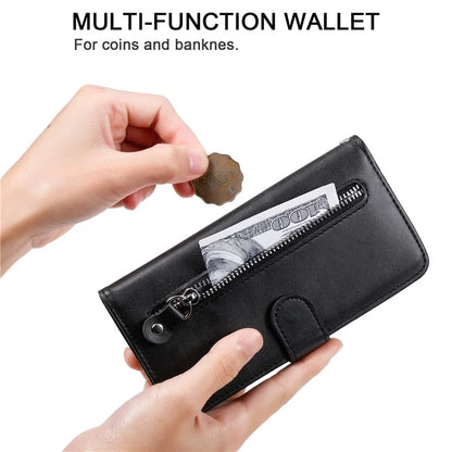 For Xiaomi Redmi Note 13 Pro 5G / Poco X6 5G Case Leather Phone Cover Zipper Wallet Stand