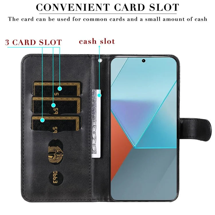 For Xiaomi Redmi Note 13 Pro 5G / Poco X6 5G Case Leather Phone Cover Zipper Wallet Stand