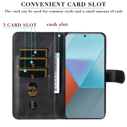 For Xiaomi Redmi Note 13 Pro 5G / Poco X6 5G Case Leather Phone Cover Zipper Wallet Stand