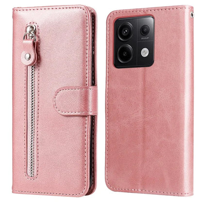 For Xiaomi Redmi Note 13 Pro 5G / Poco X6 5G Case Leather Phone Cover Zipper Wallet Stand