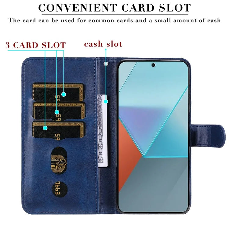 For Xiaomi Redmi Note 13 Pro 5G / Poco X6 5G Case Leather Phone Cover Zipper Wallet Stand