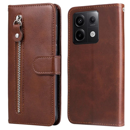 For Xiaomi Redmi Note 13 Pro 5G / Poco X6 5G Case Leather Phone Cover Zipper Wallet Stand