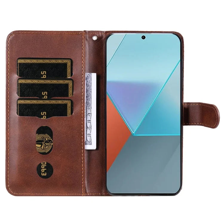 For Xiaomi Redmi Note 13 Pro 5G / Poco X6 5G Case Leather Phone Cover Zipper Wallet Stand