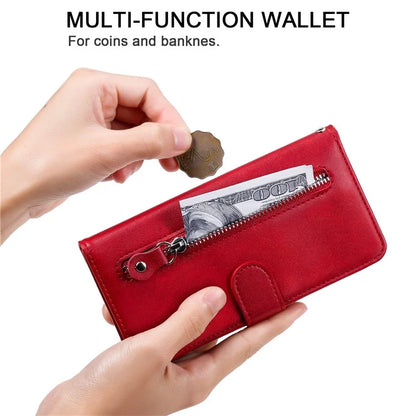 For Xiaomi Redmi Note 13 Pro 5G / Poco X6 5G Case Leather Phone Cover Zipper Wallet Stand