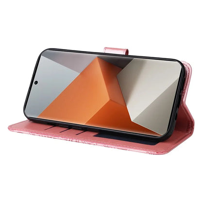 For Xiaomi Redmi Note 13 Pro+ 5G Leather Case Wallet Cover Stand with Strap, Sunflower Pattern
