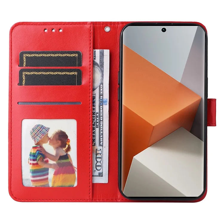 For Xiaomi Redmi Note 13 Pro+ 5G Leather Case Wallet Cover Stand with Strap, Sunflower Pattern