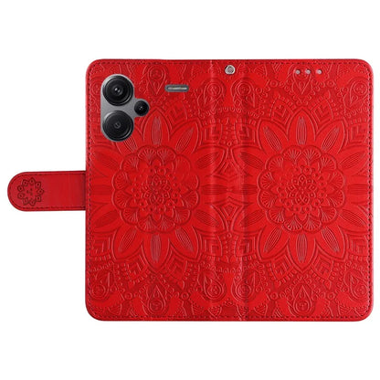 For Xiaomi Redmi Note 13 Pro+ 5G Leather Case Wallet Cover Stand with Strap, Sunflower Pattern
