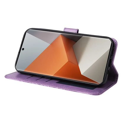 For Xiaomi Redmi Note 13 Pro+ 5G Leather Case Wallet Cover Stand with Strap, Sunflower Pattern