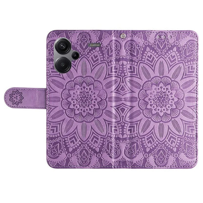 For Xiaomi Redmi Note 13 Pro+ 5G Leather Case Wallet Cover Stand with Strap, Sunflower Pattern