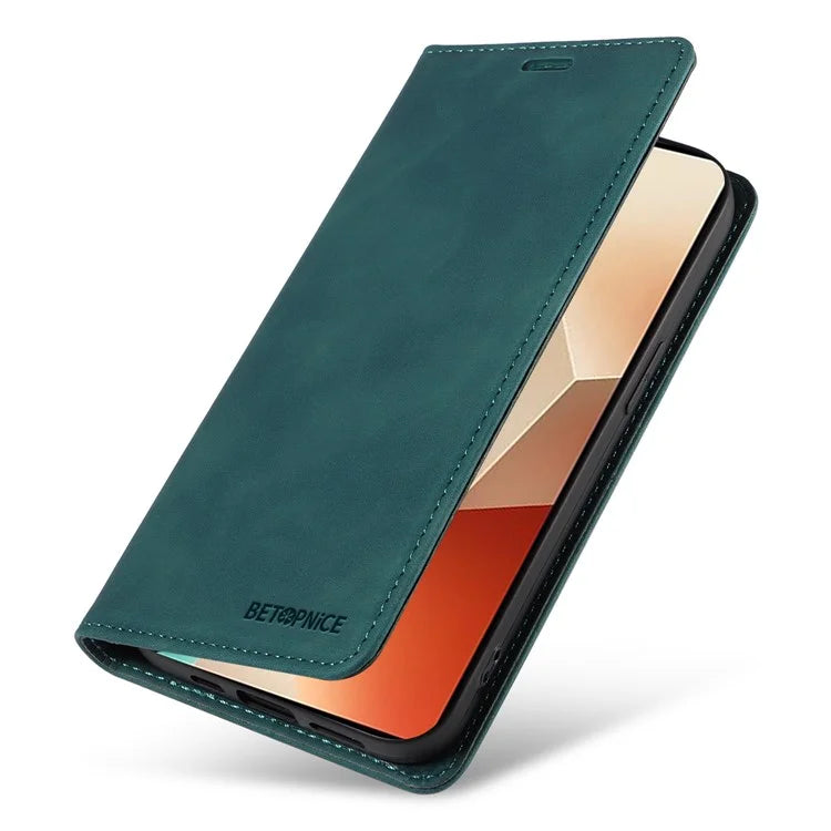BETOPNICE 003 for Xiaomi Redmi Note 13 5G Leather Case RFID Blocking Stand Wallet