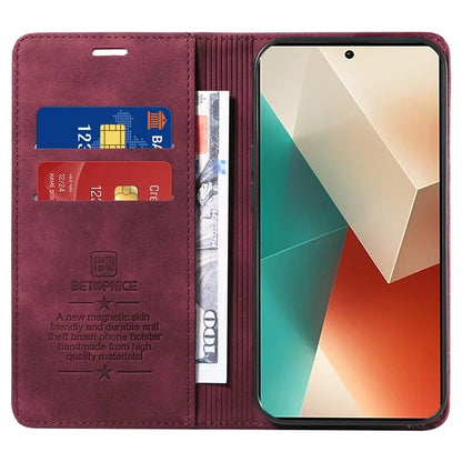 BETOPNICE 003 for Xiaomi Redmi Note 13 5G Leather Case RFID Blocking Stand Wallet